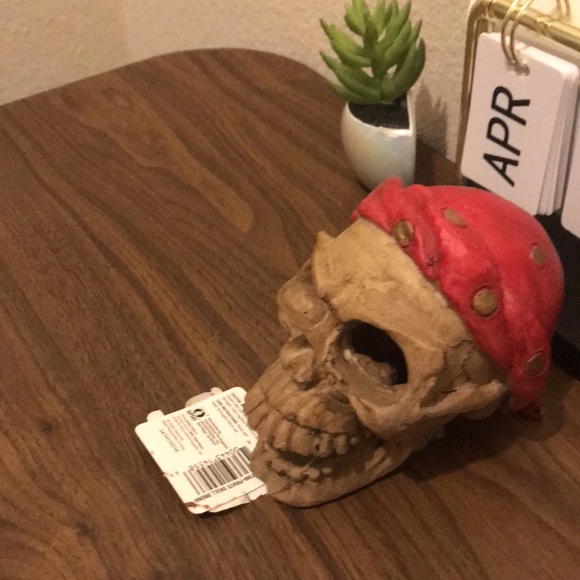 New- Imagitarium Pirate Skull w/ Bandana Aquatic Decor - Picture 3 of 10